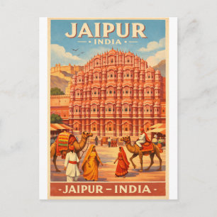 Jaipur, India, in klassieke retrostyle Briefkaart