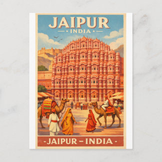 Jaipur, India, in klassieke retrostyle Briefkaart