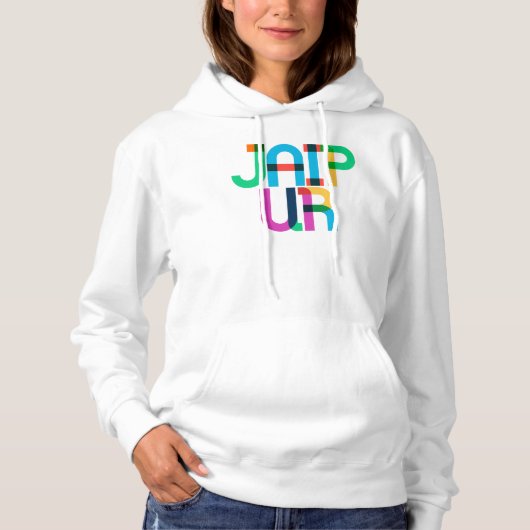 Jaipur India Pop Art Letters Hoodie (Voorkant)