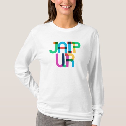 Jaipur India Pop Art Letters T-shirt (Voorkant)