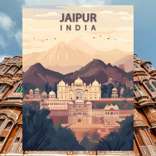 Jaipur India Reizen Roze Stad Hawa Mahal Briefkaart
