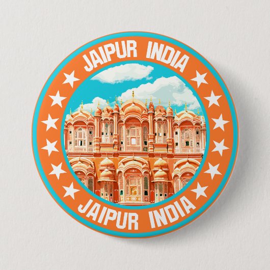 Jaipur India Ronde Button 7,6 Cm (Voorkant)