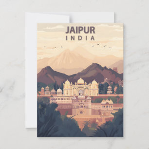 Jaipur India Roze Stad Reis Reizen Briefkaart