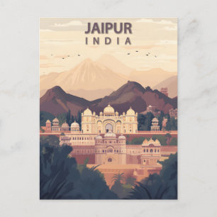 Jaipur India Roze Stad Reis Reizen Briefkaart