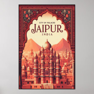 Jaipur India - Stad van Paleizen Vintage Travel Poster