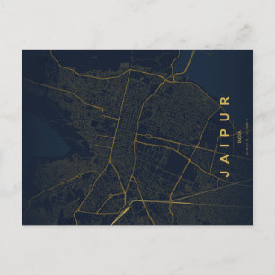 Jaipur India Stadkaart Minimalistisch Ontwerp Briefkaart