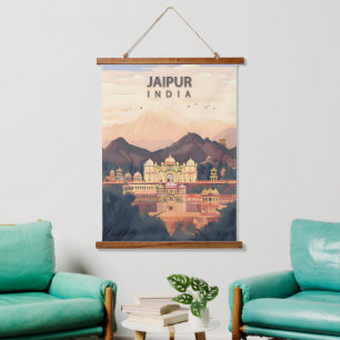 Jaipur – Indiase Koninklijke Roze Stad Hangend Wandkleed