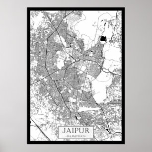 Jaipur Rajasthan Kaart Poster
