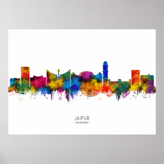 Jaipur Rajasthan Silhouette Poster (Voorkant)