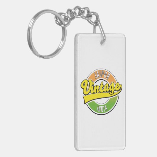 Jaipur vintage stijl logo sleutelhanger (Voorkant Links)