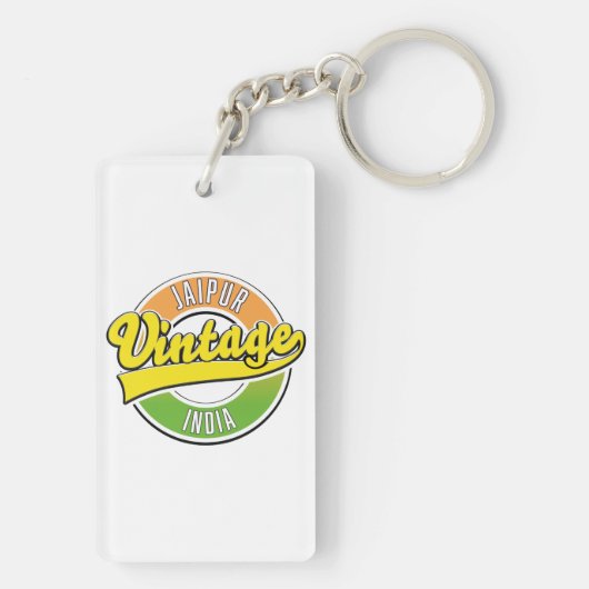 Jaipur vintage stijl logo sleutelhanger (achterkant)