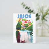 Jajce, watervallen Bosnië, Joegoslavië, vintage Briefkaart (Staand voorkant)