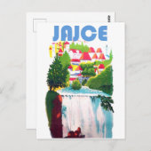 Jajce, watervallen Bosnië, Joegoslavië, vintage Briefkaart (Voorkant / Achterkant)