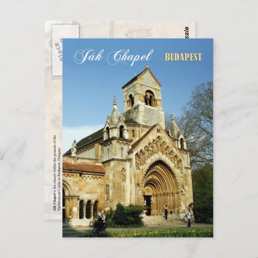 Ják Chapel, Vajdahunyad Castle, Boedapest, Hongari Briefkaart (Voorkant / Achterkant)