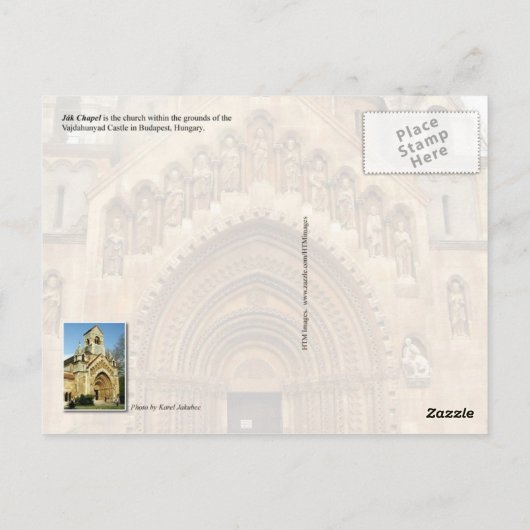 Ják Chapel, Vajdahunyad Castle, Boedapest, Hongari Briefkaart (Achterkant)