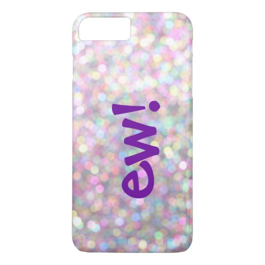 Jak! Glitterende paarse iPhone 7 Plus hoesje (Achterkant)