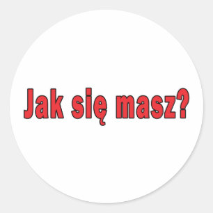 jak sie masz? - Hoe gaat het met u Ronde Sticker