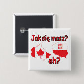 Jak Sie Masz? Vierkante Button 5,1 Cm (Voorkant /achterkant)