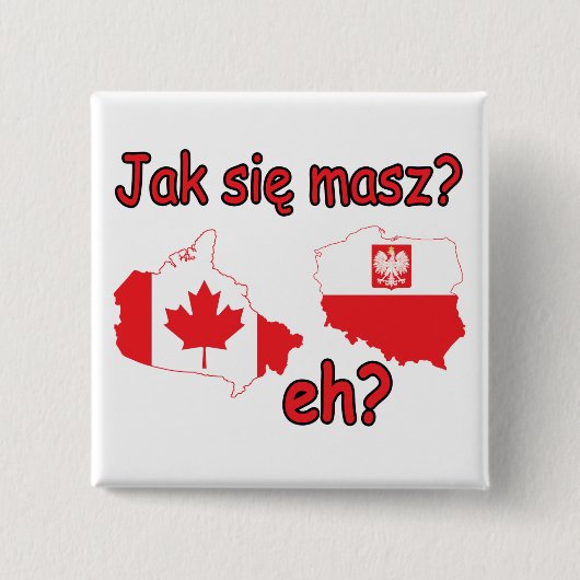Jak Sie Masz? Vierkante Button 5,1 Cm (Voorkant)