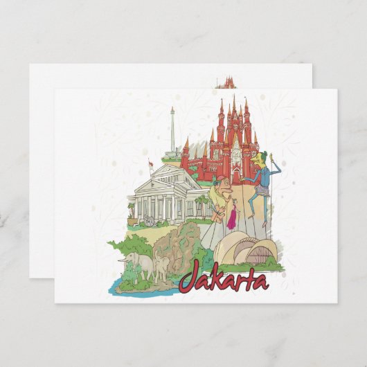 Jakarta Briefkaart (Voorkant / Achterkant)