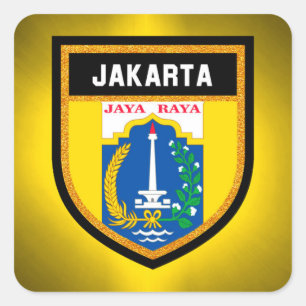 Jakarta Flag Vierkante Sticker