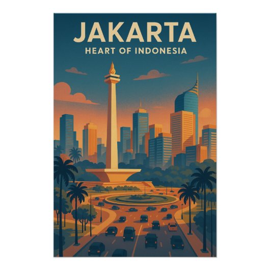 JAKARTA – Hart van Indonesië’. Perfect Poster (Voorkant)