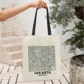 Jakarta, Indonesia, City Map Tote Bag