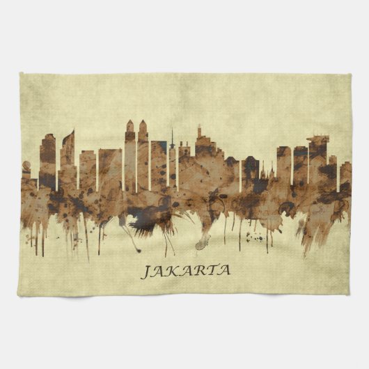 Jakarta Indonesia Cityscape Theedoek (Horizontaal)