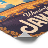 Jakarta Indonesia Illustration Travel Art Vintage Poster (Hoek)