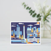 Jakarta Indonesia travel place illustration Briefkaart (Staand voorkant)