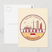 Jakarta Indonesië City Skyline Embleem Briefkaart (Voorkant / Achterkant)