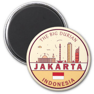 Jakarta Indonesië City Skyline Embleem Magneet