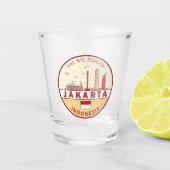 Jakarta Indonesië City Skyline Embleem Shot Glas (Voorkant)