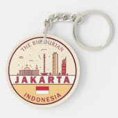 Jakarta Indonesië City Skyline Embleem Sleutelhanger (Achterkant)