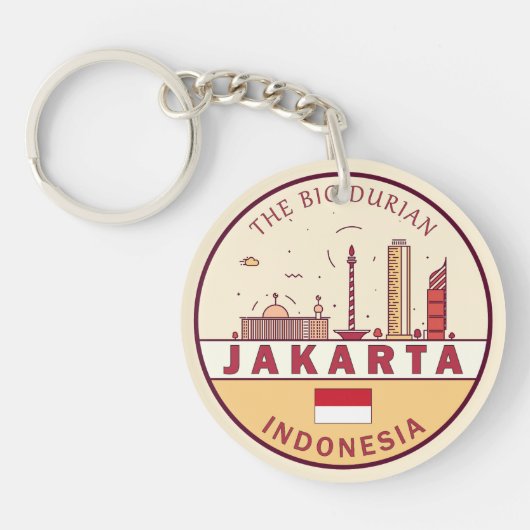 Jakarta Indonesië City Skyline Embleem Sleutelhanger (Voorkant)
