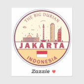 Jakarta Indonesië City Skyline Embleem Sticker (Vel)