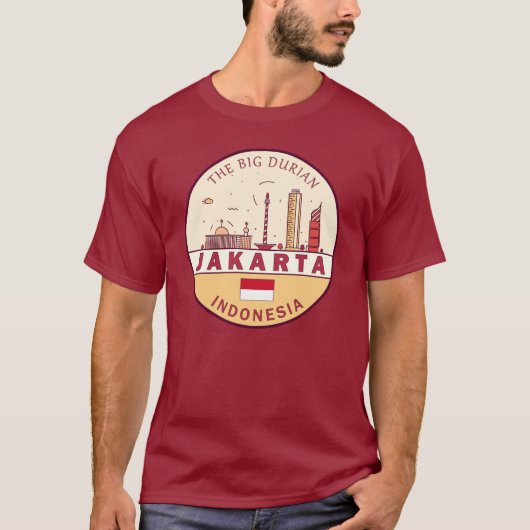 Jakarta Indonesië City Skyline Embleem T-shirt (Voorkant)