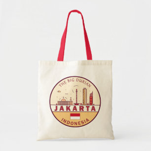Jakarta Indonesië City Skyline Embleem Tote Bag
