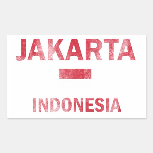 Jakarta Indonesië Design Rechthoekige Sticker (Voorkant)