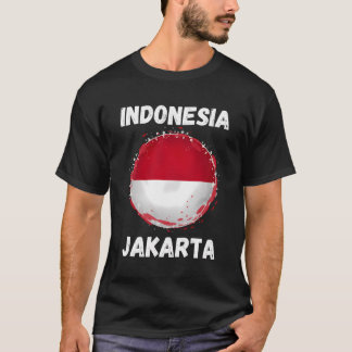 Jakarta Indonesië  Indonesisch vlaggensouvenir T-shirt
