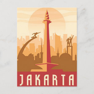  jakarta Indonesië java Travel waterverf Briefkaart