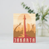 jakarta Indonesië java Travel waterverf Briefkaart (Staand voorkant)