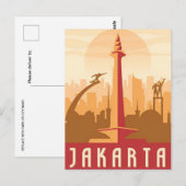 jakarta Indonesië java Travel waterverf Briefkaart (Voorkant / Achterkant)