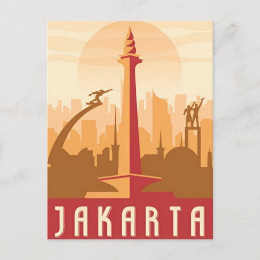jakarta Indonesië java Travel waterverf Briefkaart (Voorkant)