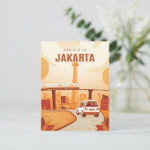 jakarta Indonesië java Travel waterverf Briefkaart (Staand voorkant)