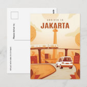 jakarta Indonesië java Travel waterverf Briefkaart (Voorkant / Achterkant)