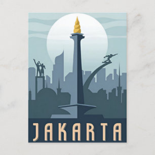 jakarta Indonesië java Travel waterverf Briefkaart