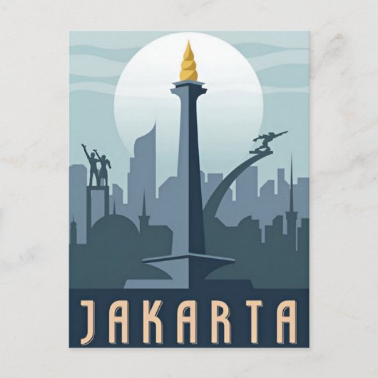 jakarta Indonesië java Travel waterverf Briefkaart (Voorkant)