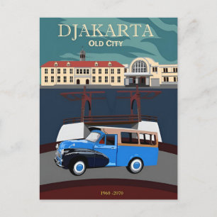  jakarta Indonesië java Travel waterverf Briefkaart