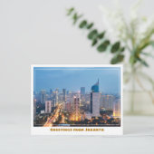 Jakarta Indonesië met City & Skyline Modern Briefkaart (Staand voorkant)